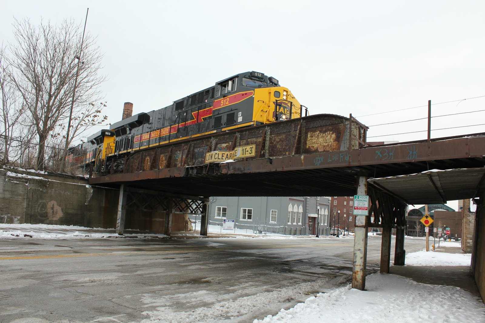 Overview with train crossing